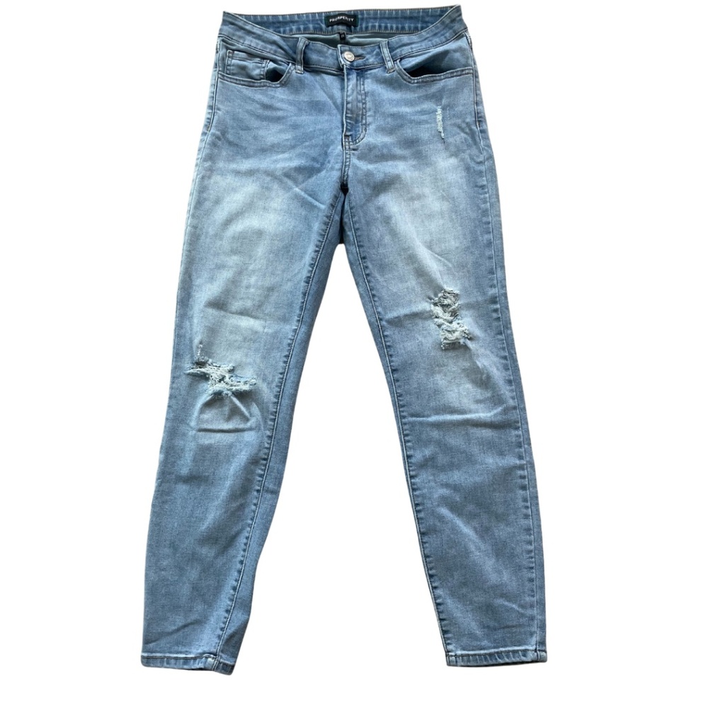PROSPERITY Janie Capri Slim Distressed Boyfriend Jean Eco 8/29, Indigo